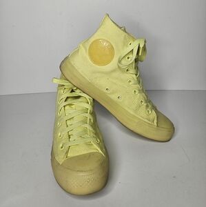 Converse Monochromatic‎ Neon Yellow High Top Sneakers Size 8